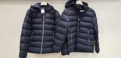 2 X BRAND NEW GANT THE ACTIVE CLOUD PUFFER JACKET IN EVENING BLUE SIZES SMALL AND MEDIUM