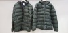 2 X BRAND NEW GANT THE ACTIVE CLOUD PUFFER JACKETS IN THYME GREEN SIZES EXTRA LARGE AND 2XL