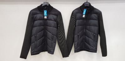 2 X BRAND NEW ANTONY MORATO QUILTED BOMBER JACKETS IN BLACK SIZES 46 AND 48