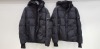 2 X BRAND NEW ANTONY MORATO BLACK HOODED PUFFER JACKETS IN SIZES 50 (L)