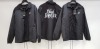 3 X BRAND NEW BLOOD BROTHERS COLLARD BLACK COATS IN SIZES M AND L