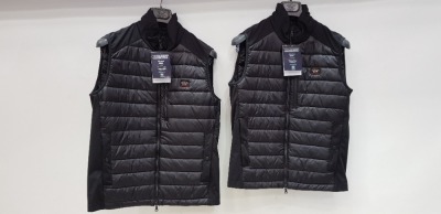 2 X BRAND NEW PAUL AND SHARK HYBRID VEST/GILET IN SOFT SHELL AND NYLON IN BLACK SIZES SMALL AND MEDIUM