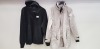 2 x PIECE MIXED CLOTHING LOT CONTAINING 1 X MA STRUM BLACK HEAVYWEIGHT HOODED SWEAT JUMPER SIZE UK MEDIUM AND 1X MARSHALL ARTIST SHIMMER FISHTAIL PARKA IN STONE SIZE UK SMALL