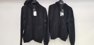 2 X BRAND NEW ANTONY MORATO BLACK FULL ZIP HOODED FLEECES IN SIZES MEDIUM AND XL