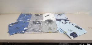 12 PIECE MIXED LYLE & SCOTT CLOTHING LOT CONTAINING OXFORD SHIRT, BLUE POLO SHIRT, PANEL T SHIRT, STRIPED RINGER T SHIRT AND WHITE COTTON LINEN SHIRT