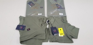 4 X BRAND NEW PAUL AND SHARK KHAKI POLO SHIRTS IN SIZES SMALL, MEDIUM AND LARGE