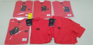 6 X BRAND NEW PAUL AND SHARK RED CREW NECK T-SHIRTS IN SIZES SMALL, MEDIUM AND LARGE