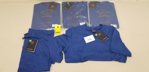 5 X BRAND NEW PAUL AND SHARK BLUE CREW NECK T-SHIRTS IN SIZES UK SMALL AND MEDIUM