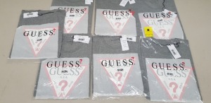 7 X BRAND NEW GUESS DARK GREY CREW NECK T SHIRTS IN SIZES MEDIUM, LARGE AND XL