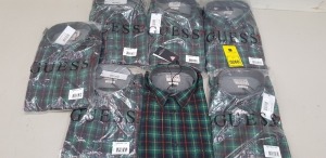 7 X BRAND NEW GUESS CHECK LONG SLEEVED BUTTONED SHIRTS IN SIZES SMALL, MEDIUM, LARGE, XL AND XXL