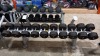 1 X USED DUMBBELL RACK WITH 5 SETS OF DUMBBELLS ( METAL PLATES AND METAL HANDLES) COMES IN WEIGHTS RANGING FROM (40KG, 42.5KG , 45 KG , 47.5KG AND 50KG DUMBBELLS)