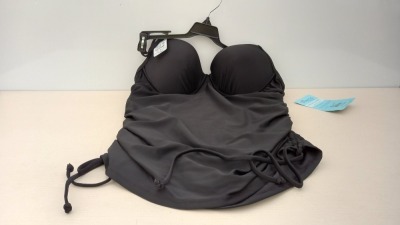 20 X BRAND NEW SPANX PUSH UP TANKINI IN ALL JET BLACK IN SIZE ( L ) RRP $ 34.99pp