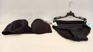 15 X BRAND NEW SPANX LOT TO INCLUDE 8 X SPANX SLIP FREE STRAP-LESS BRA IN BLACK IN SIZE (40D) AND 7 X SPANX FULL COVERAGE BOTTOMS IN BLACK IN SIZE (S)