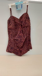 20 X BRAND NEW SPANX TWIST BANDEAU TANKINI IN LEOPARD PRINT ALL IN SIZE (XL) RRP $34.99pp