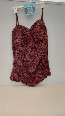 20 X BRAND NEW SPANX TWIST BANDEAU TANKINI IN LEOPARD PRINT ALL IN SIZE (XL) RRP $34.99pp