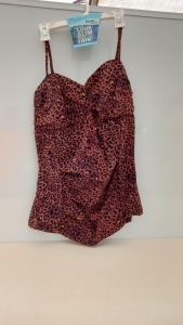 20 X BRAND NEW SPANX TWIST BANDEAU TANKINI IN LEOPARD PRINT ALL IN SIZE (XL) AND (L) RRP $34.99pp 14 - IN XL 6 - IN L