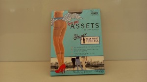 72 X BRAND NEW SPANX HI-WAISTED FOOTLESS TIGHTS IN BLACK ALL IN SIZE ( 1 ) IN 2 BOXES RRP $16.00 PP ( RRP $1152 WHOLE LOT)