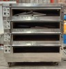 TOM CHANDLEY LTD VERY LARGE HEAVY DUTY ELECTRIC 4 TIER PIZZA OVEN ( SERIAL NO. 3725) EASILY MOVABLE AS ITS ON WHEELS ( DIMENSION (1.95 CM HEIGHT - 1.10CM WIDTH - 1.85 CM LENGTH ) - 2