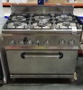 STAINLESS STEEL 6 RING GAS PRE SET G20 OVEN (20MBAR) 105 CM HEIGHT 65 CM WIDTH AND 90 CM LENGTH