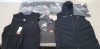 18 PIECE MIXED ELLESSE CLOTHING LOT CONTAINING BLACK GILET, THEON SHORTS, VOLTRE T SHIRT IN GREY, VALIANO T SHIRT IN GREY AND BORELLO GREY HOODIE ETC