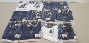 13 PIECE MIXED SIKSILK CLOTHING LOT CONTAINING REVERSE COLLAR BOX T SHIRT, SIKSILK RAGLAN STRAIGHT TAPED GYM T SHIRT, CHAIN CARTEL GYM TEE ETC