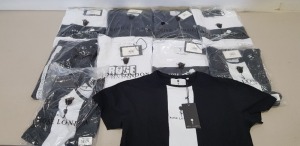 11 PIECE MIXED ROSE LONDON CLOTHING LOT CONTAINING ROSE LONDON WHITE TEES, ROSE LONDON BLACK JOGGING BOTTOMS, ROSE LODNON ZIP UP JACKETS, ROSE LONDON LOGO WHITE TEES ETC