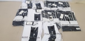 10 X BRAND NEW SIKSILK T SHIRTS IN 2 STYLES - IN BLACK AND WHITE STYLES IN VARIOUS SIZES