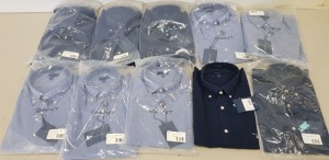 10 PIECE MIXED GANT CLOTHING LOT CONTAINING 5 X GANT COLLEGE BLUE SHIRTS SIZE M, L AND XL AND 5 X GANT MARINE BLUE SHIRTS SIZE S, XXL, XL, M AND L