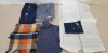 10 PIECE MIXED GANT CLOTHING LOT CONTAINING 2 X GANT MULTI CHECK WOOLEN SCARF, 2 X GANT ORIGINAL PIQUE POLO SHIRTS SIZE M AND XL, 6 X GANT SHIRTS IN PINSTRIPE AND WINDOW PANE