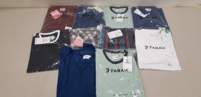 25 PIECE MIXED FARAH CLOTHING LOT CONTAINING TOPS, SHIRTS, POLO SHIRTS AND JUMPERS IN VARIOUS STYLES AND SIZES