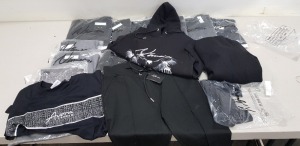 11 PIECE MIXED NIMES CLOTHING LOT CONTAINING CORE CREW NECK T SHIRT, NIMES JOGGING BOTTOMS, LOGO HOODIE, ADRIAL CREW NECK T SHIRTS ETC