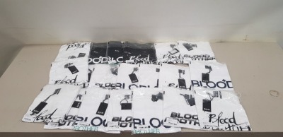 20 X BRAND NEW BLOOD BROTHERS CREW KNECK T-SHIRTS IN VARIOUS STYLES AND SIZES