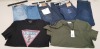 10 PIECE MIXED GANT AND GUESS CLOTHING LOT CONTAINING GUESS JEANS IN VARIOUS SIZES, GUESS POLO SHIRT, GUESS T SHIRTS AND 1 X GANT JEANS ETC