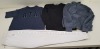 14 PIECE MIXED RAITH CLOTHING LOT CONTAINING BLACK CREW NECK T SHIRT, WHITE CREWNECK T SHIRT, WHITE HOODED JUMPER, GREY TRACKSUIT BOTTOMS AND NAVY CREW NECK T SHIRT ETC