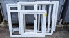 5 X BRAND NEW UPVC WINDOW FRAMES IN DIFFERENT SIZES TO INCLUDE ( 55CM W- 115CM L ) ( 114CM W- 120CM L ) ( 105 CM W -118 CM L )(92 CM W- 117CM L ) AND ( 56 CM W - 115 CM L ) W-WIDTH L - LENGTH