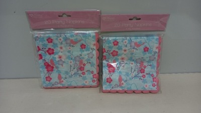 1200 X BRAND NEW HOME COLLECTION PACK OF 20 PARTY NAPKINS ON A PALLET