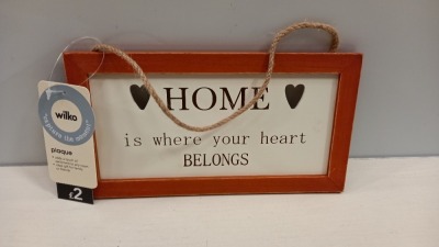 2000 X BRAND NEW HOME IS WHERE YOU HEART BELONGS HANG UP SIGNS IN 14 BOXES