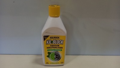 59 X BRAND NEW KILROCK KIL.BLOCK ODOUR NEUTRALIZER CITRUS FRESH SCENT PLUGHOLE FRESHENER ( 500ML BOTTLES )