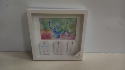 114 X BRAND NEW PHOTO FRAME WITH 3 HANGING HOOKS CALENDER CARD SIGNS ( 10CM X 13CM ) 6 IN EACH BOX ( SOLD IN 19 BOXES