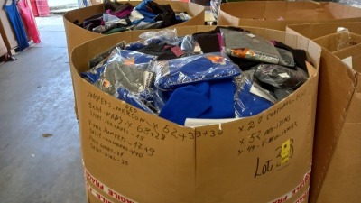 FULL PALLET OF SCHOOLWEAR INCLUDING WINTERBOTTOMS SWETSHIRTS , VARIETY OF SCHOOL PANTS , POLO SHIRTS , SHORT SLEEVE SHIRTS AND VARIOUS SKIRTS ETC