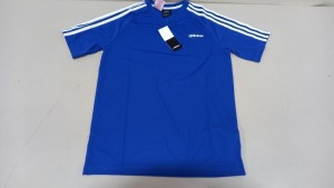 20 X BRAND NEW ADIDAS BLUE JERSEY TOPS AGE 13-14 YEARS