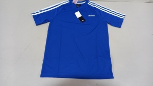 20 X BRAND NEW ADIDAS BLUE JERSEY TOPS AGE 13-14 YEARS