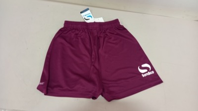 39 X BRAND NEW SONDICO LYON BURGUNDY SHORTS SIZE YOUTH MEDIUM