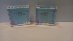 600 X BRAND NEW SQUARE GLITTER PHOTO FRAME- SHAKE FOR FUN WITH GLITTER AND DUCKS IN 50 BOXES