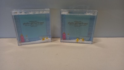 600 X BRAND NEW SQUARE GLITTER PHOTO FRAME- SHAKE FOR FUN WITH GLITTER AND DUCKS IN 50 BOXES