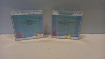 600 X BRAND NEW SQUARE GLITTER PHOTO FRAME- SHAKE FOR FUN WITH GLITTER AND DUCKS IN 50 BOXES