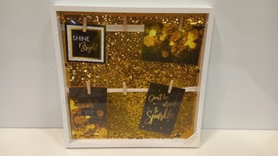 200 X MULTI APERATURE FRAME WITH 2 COLOURWAY SEQUIN BACKGROUND COMES WITH 4 HANGERS FOR PICTURES INSIDE FRAME ( IN 25 BOXES )