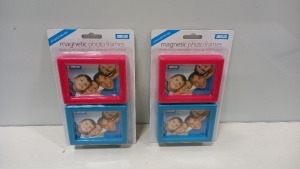 480 X PACKS OF 2 MAGNETIC PHOTO FRAME ( PHOTO SIZE 7.5 X 10 CM ) IN BLUE AND RED ( IN 20 BOXES )