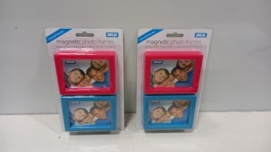 480 X PACKS OF 2 MAGNETIC PHOTO FRAME ( PHOTO SIZE 7.5 X 10 CM ) IN BLUE AND RED ( IN 20 BOXES )