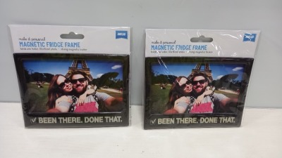 576 X BRAND NEW SHOT2GO MAGNETIC FRIDGE FRAME HOLDS ONE (10X15CM) PHOTO BEEN THERE DONE THAT QUOTE ( IN 12 BOXES )